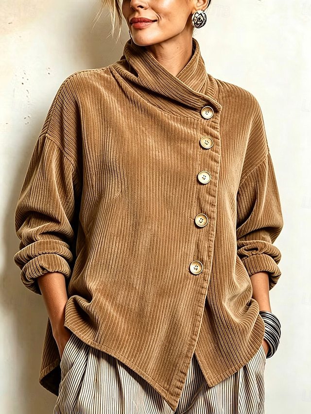 Brenda | Ribbed Button-Trim Jumper