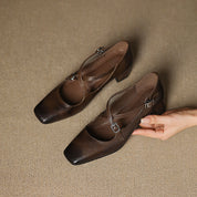 Marvane Leather Kitten Heels