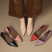 Orlisse Leather Kitten Heel Pumps