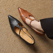 Aveline Leather T-strap Pumps