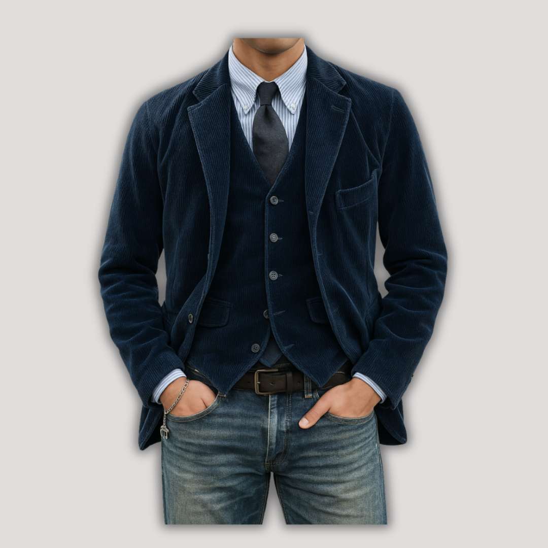 Tom | Conjunto de blazer y chaleco de pana