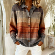 Edith | Graduated Plaid Knit Cardigan