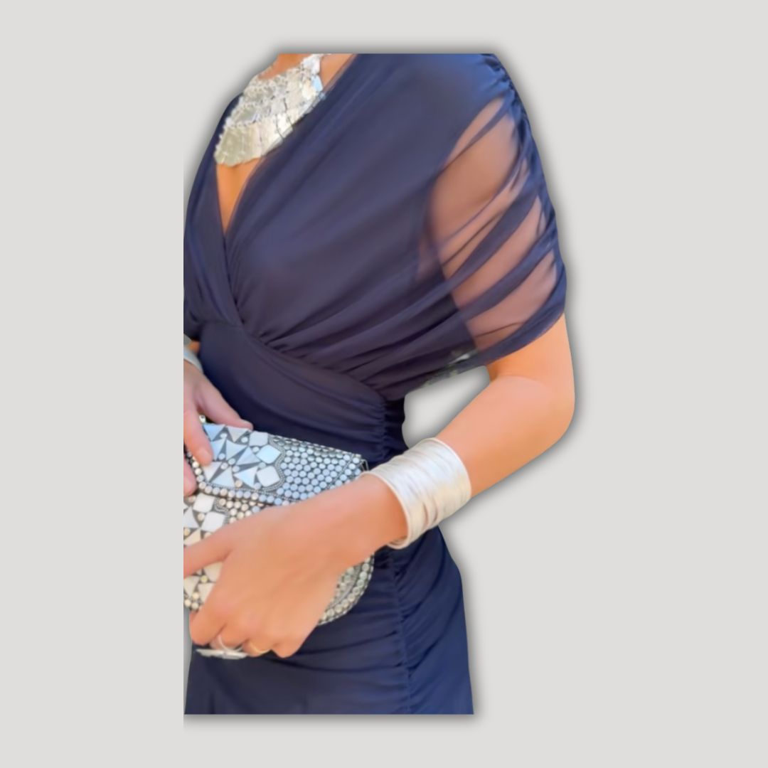 Florendra | Long Floral V Neck Dress