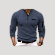 Dan | Long Sleeve Polo Shirt with Zip