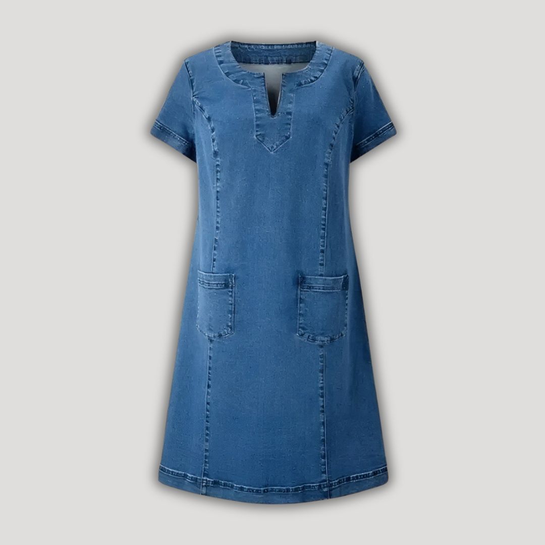 Julia | Soft Denim Dress with Front Pockets