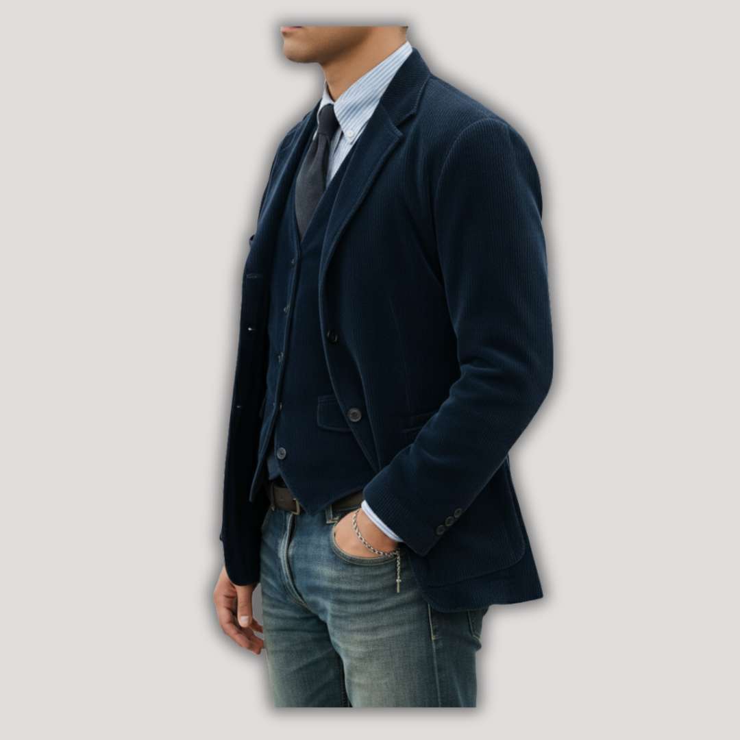 Tom | Conjunto de blazer y chaleco de pana