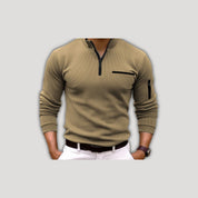 Dan | Long Sleeve Polo Shirt with Zip