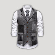 Leo | Waistcoat with Herringbone Pattern