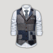 Leo | Waistcoat with Herringbone Pattern