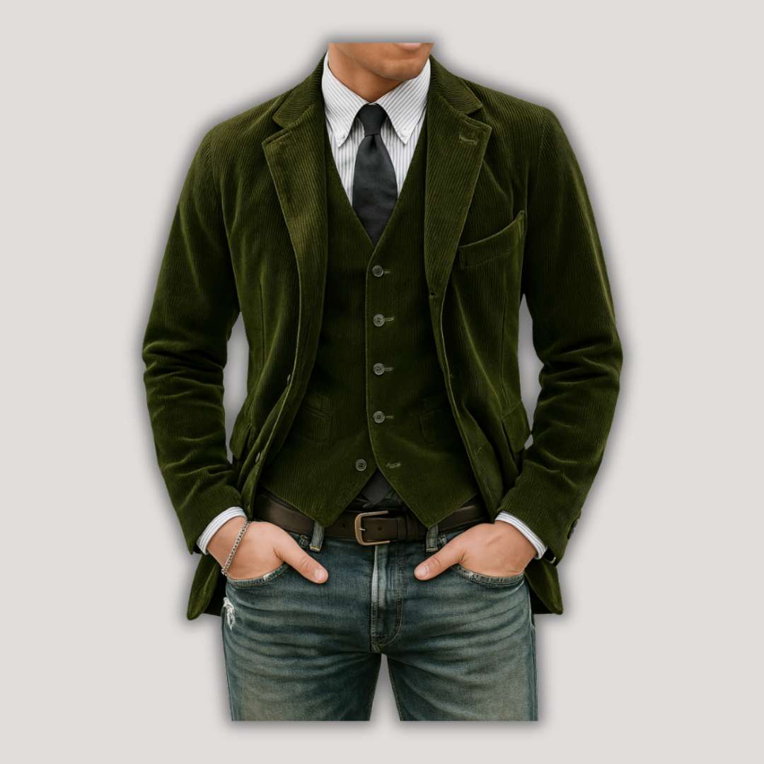 Tom | Conjunto de blazer y chaleco de pana