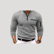 Dan | Long Sleeve Polo Shirt with Zip