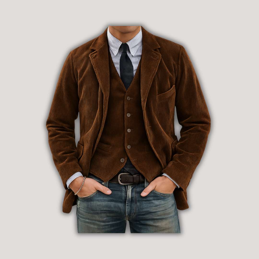 Tom | Conjunto de blazer y chaleco de pana