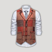 Leo | Waistcoat with Herringbone Pattern