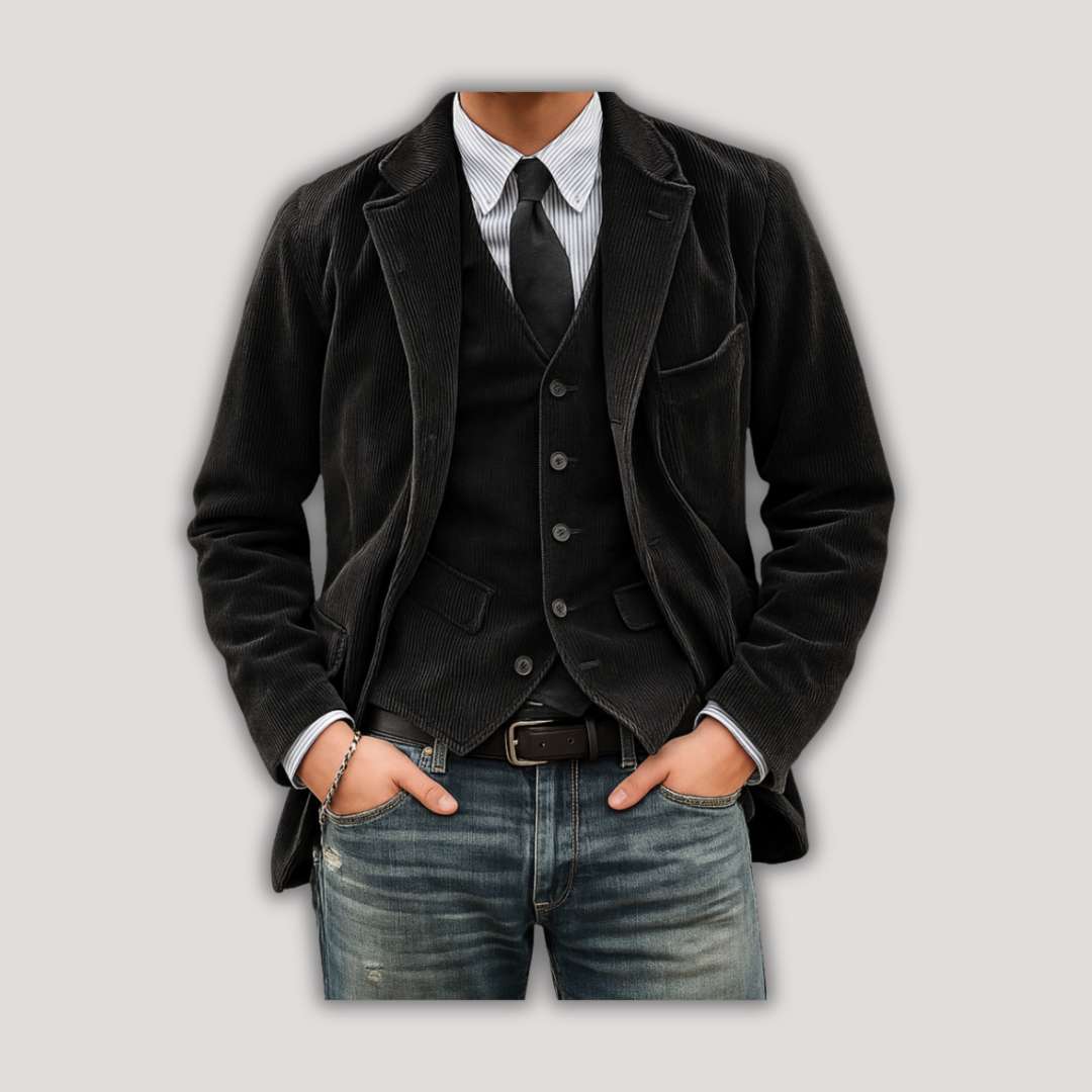 Tom | Conjunto de blazer y chaleco de pana