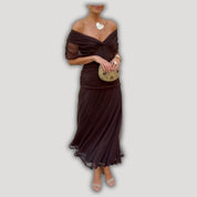 Florendra | Long Floral V Neck Dress