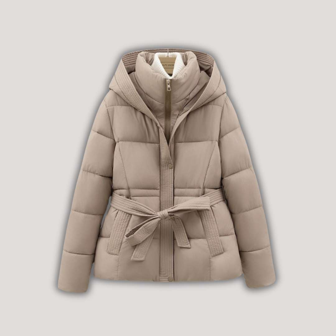 Ciara | Winter Puffer Jacket with Hood snd Belt