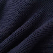 Erin | Navy Knit Cardigan with Denim Trim