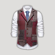 Leo | Waistcoat with Herringbone Pattern