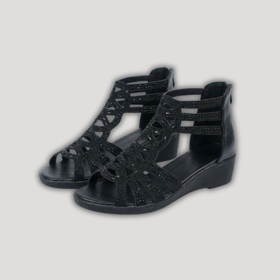 Jeanette | Elegant Cutout Wedge Sandals