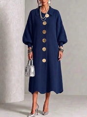 Clarie | Statement Button Knit Maxi Dress