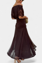 Florendra | Long Floral V Neck Dress
