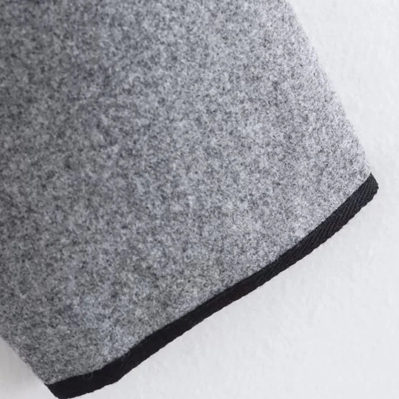 Lea | Cropped autumn loose woolen cardigan
