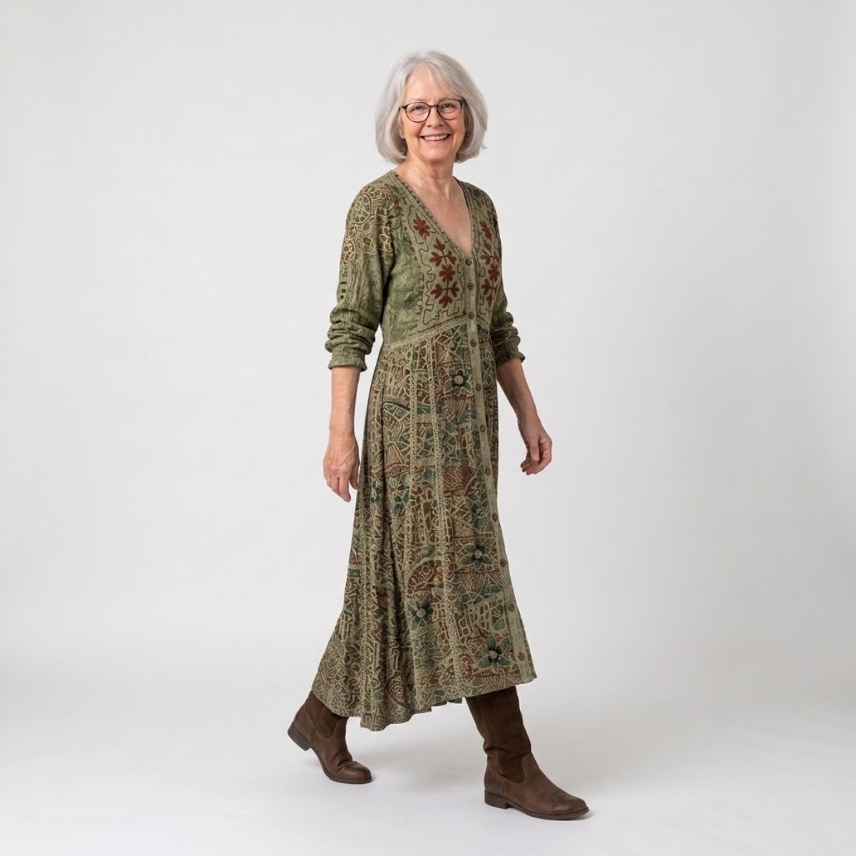Susan | Botanical Button Maxi Dress