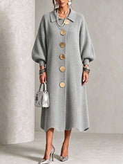 Clarie | Statement Button Knit Maxi Dress