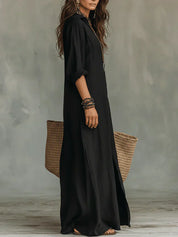 Fay | Relaxed Linen-Look Kaftan Maxi Dress