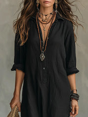 Fay | Relaxed Linen-Look Kaftan Maxi Dress