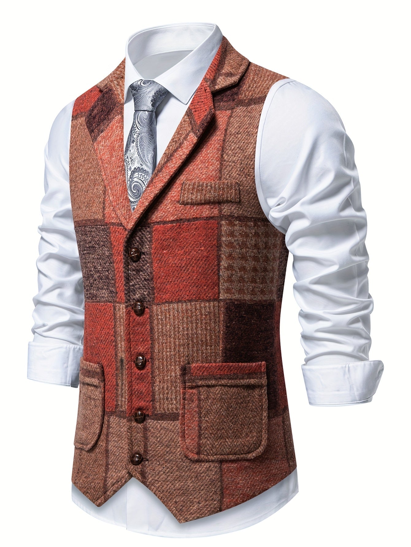 Leo | Waistcoat with Herringbone Pattern