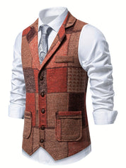 Leo | Waistcoat with Herringbone Pattern