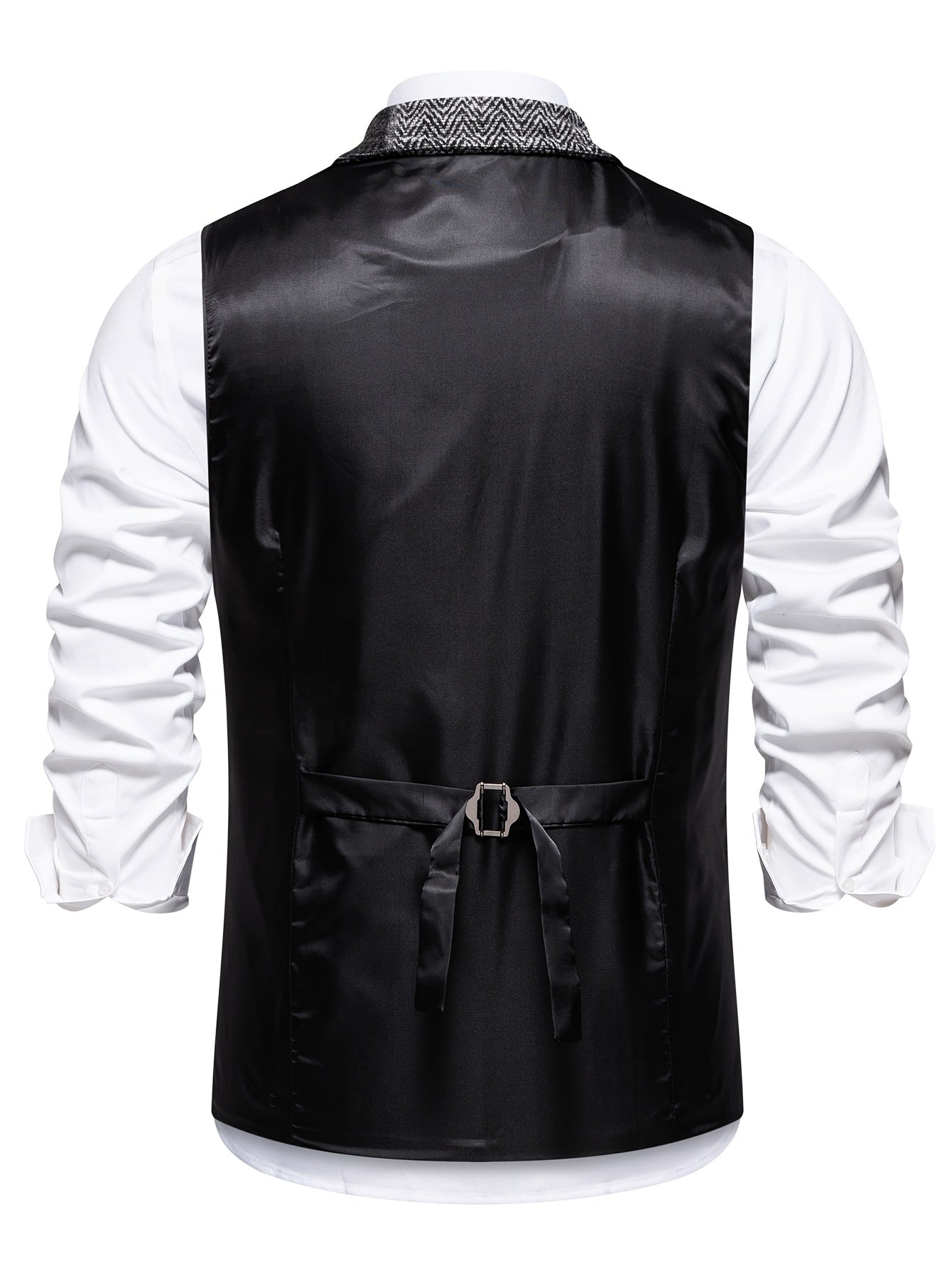 Leo | Waistcoat with Herringbone Pattern