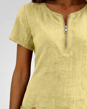 Lynda | Classic Elegant Zip-Neck Dress