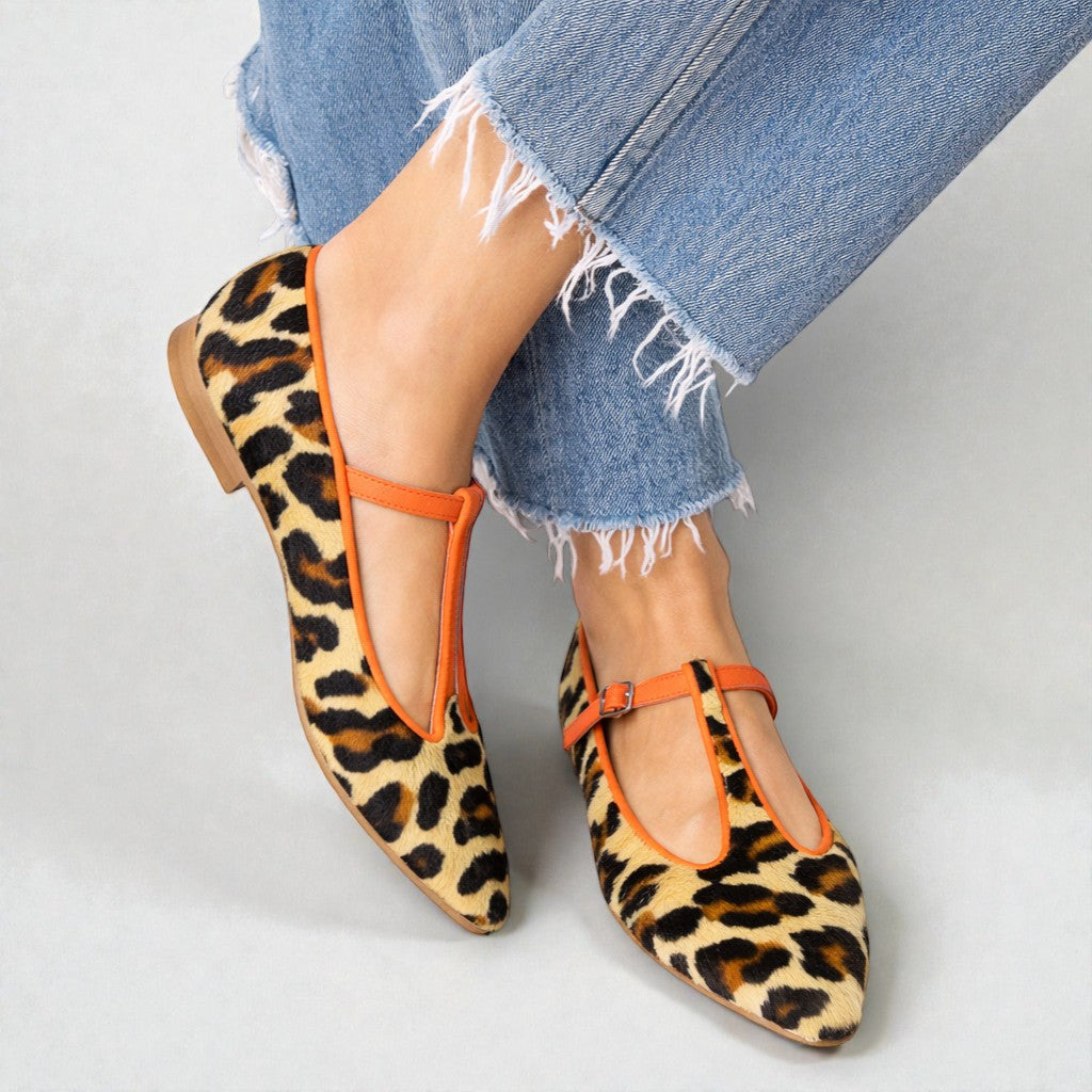 Lulu | BAILARINAS LEOPARDO CON TIRA EN T