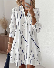 Kate | Abstract Wavy Print Shirt Dress