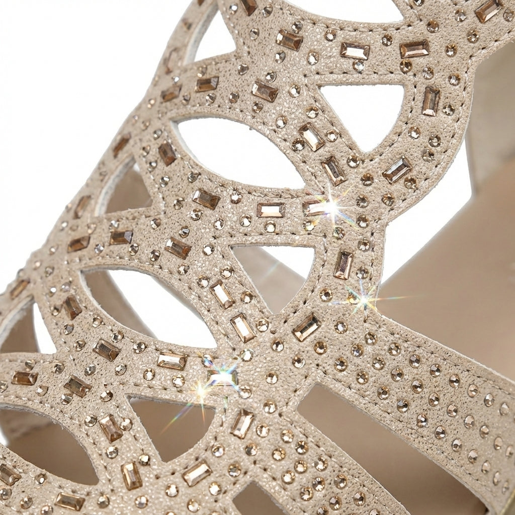 Jeanette | Elegant Cutout Wedge Sandals