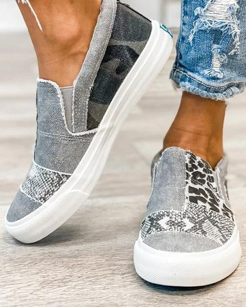 Quinny  | Casual Leopard Print Canvas Shoes