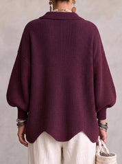 Karina | Statement Collar Knit Cardigan