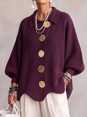 Karina | Statement Collar Knit Cardigan
