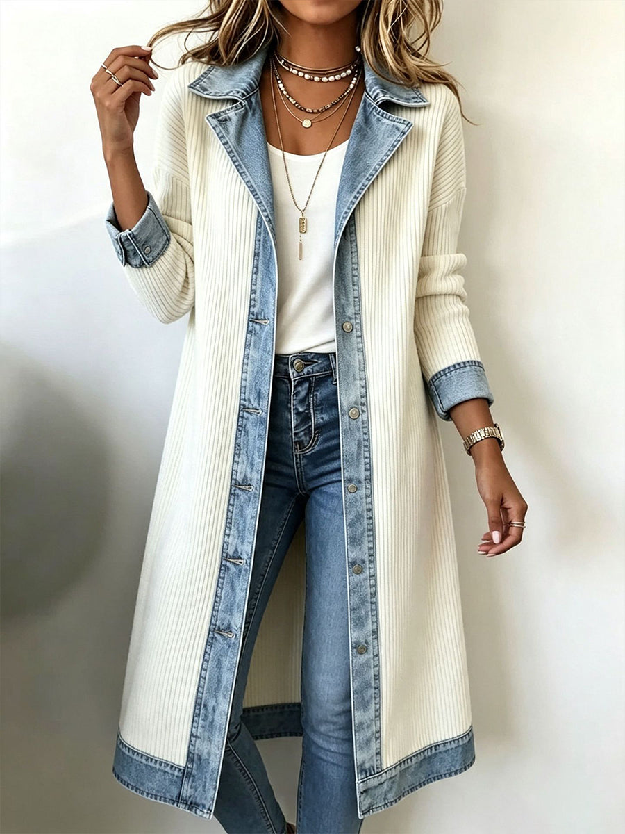 Riley | Longline Denim Knit Cardigan