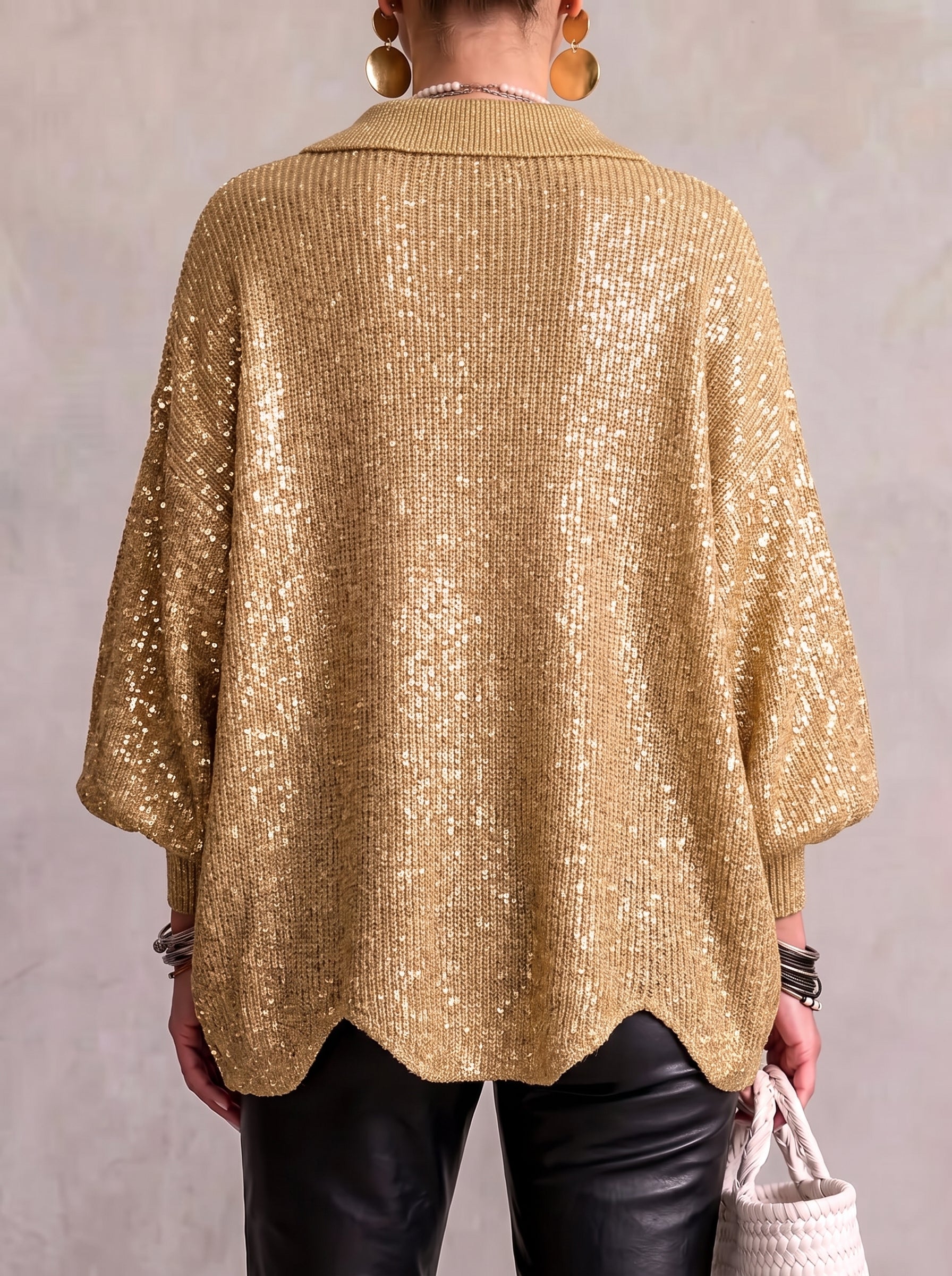 Karina | Statement Collar Knit Cardigan